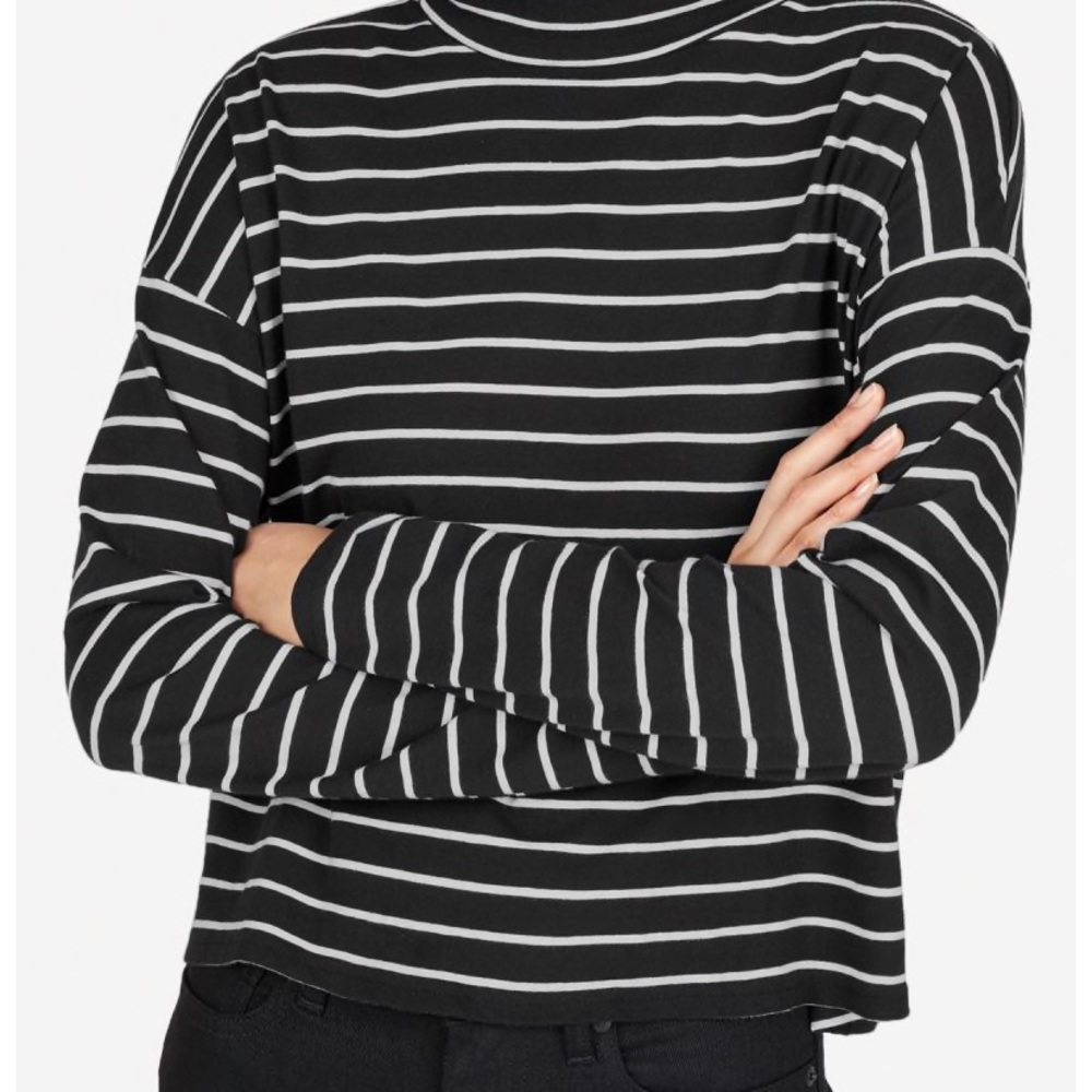 Everlane Mock Neck Long Sleeve Tee
